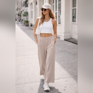 adidas  Lifestyle Wide Leg Pants Beige Large